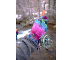 Teton Sports Trout Series cutthroat pattern gloves enabling precise knot tying and dexterity.