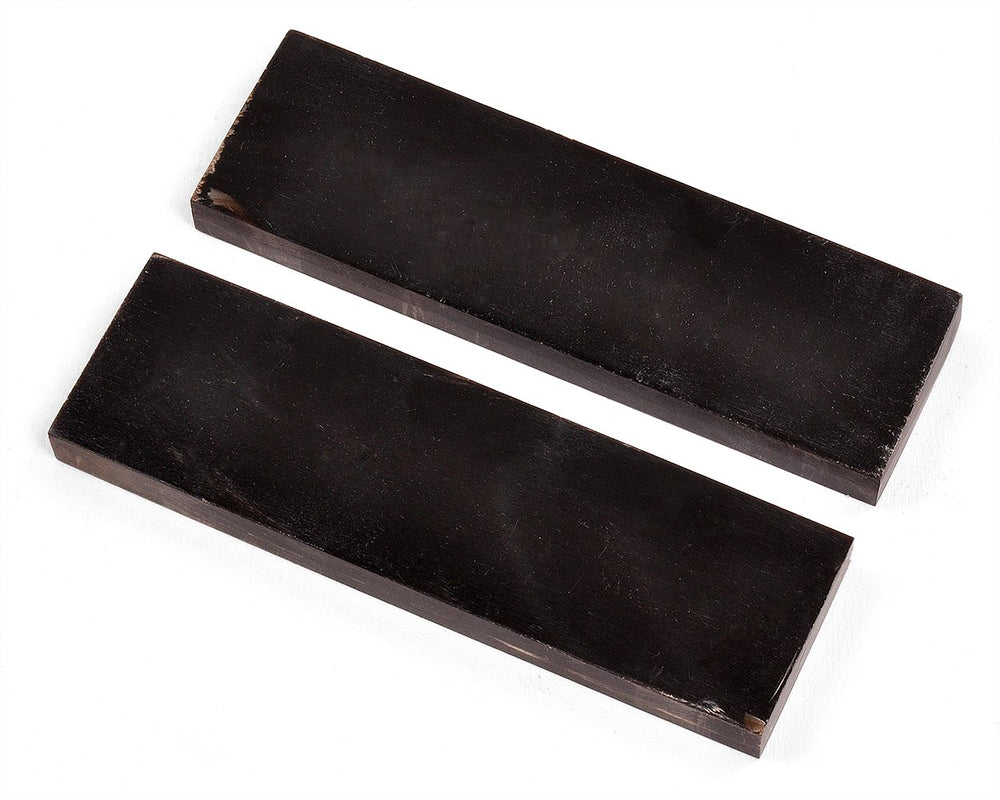 Texas Knifemakers Supply black water buffalo horn handle scales for custom knives with unique grain.
