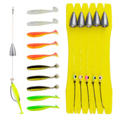 Texas rig bass fishing kit contents in a compact package