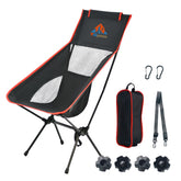 TGpao lightweight folding chair with high backrest for hiking comfort and stability