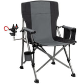 Thallike fishing chair with 360° rod holder extended for precise rod positioning