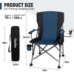 Thallike fishing chair heavy-duty frame supports up to 350 lbs for outdoor comfort