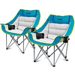 Thallike oversized camping chair folded in carry bag for easy transport