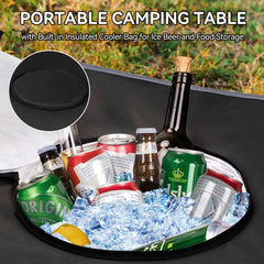 Thallike table folded-carry-bag demonstrates compact transport.