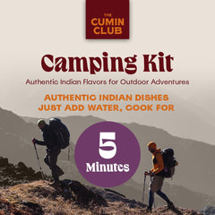 The Cumin Club camping Indian meals kit lunch/dinner option provides convenient ready-to-eat meals.