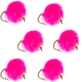 The Fly Fishing Place Bead Head Hot Pink Glo Bug Egg for trout, steelhead, and salmon fishing.