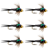 The Fly Fishing Place bead head Zebra Copper John Nymph set for deep-water trout fishing.