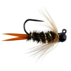 Close-up of tungsten bead head Prince Jig Czech Nymph fly - image 2