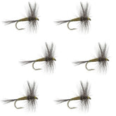 The Fly Fishing Place BWO dry fly set front view shows six sized 18 flies ready to fish