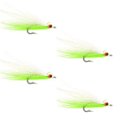 The Fly Fishing Place Clouser's Deep Minnow White Chartreuse fly for bass and trout.