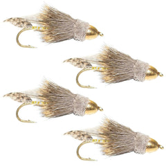 The Fly Fishing Place cone head muddler minnow front view, deep-water trout option