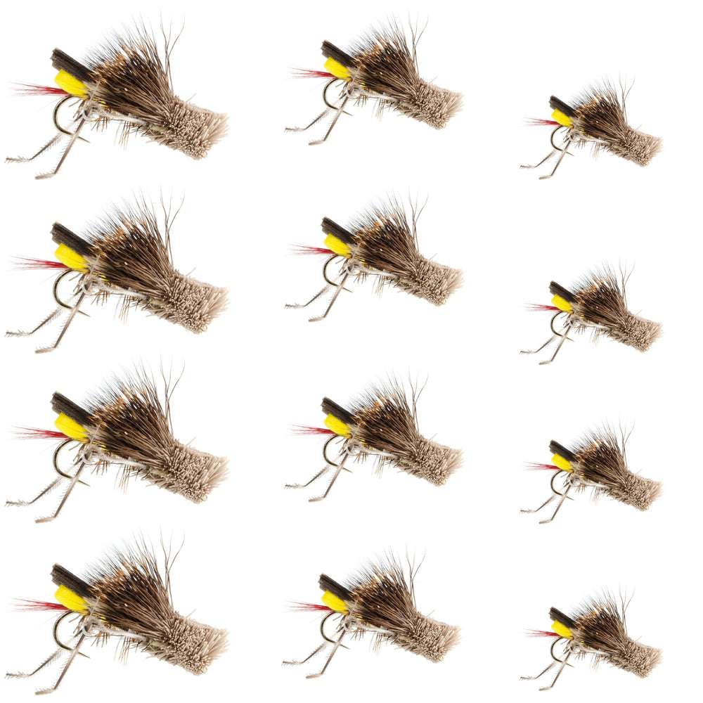 The Fly Fishing Place Daves Hopper yellow foam body dry fly ideal for trout fishing