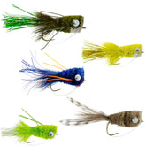 The Fly Fishing Place deer hair bass bug popper, front view, ideal for surface pops, bass strikes.
