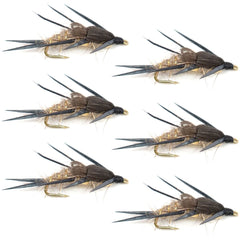 The Fly Fishing Place Double Bead Gold Ribbed Hare's Ear Nymph head detail for deep water presentation.