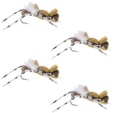 The Fly Fishing Place Fat Albert foam body grasshopper on water for high-visibility trout presentation.