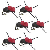 The Fly Fishing Place foam red top black beetle dry fly boosts surface visibility for trout.