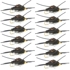 The Fly Fishing Place Kaufmann's Black Stone Fly with beads and legs for trout and bass in rivers