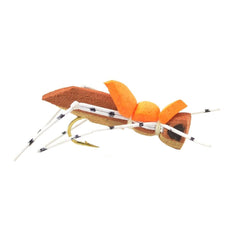 Morrish Hopper tan-brown pattern mirrors terrestrial hoppers to attract sunlit trout.