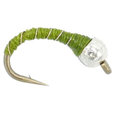 The Fly Fishing Place olive zebra midge close-up shows tightly wound beads enhancing depth reach.