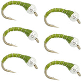The Fly Fishing Place olive zebra midge with silver bead head for deep water trout