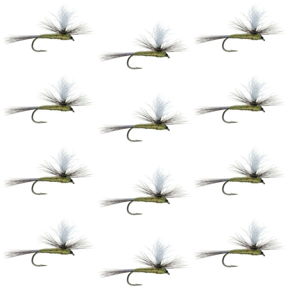 The Fly Fishing Place parachute BWO dry fly closeup demonstrating durable hook and buoyant body for calm-water dries