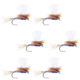 The Fly Fishing Place Parachute Purple Haze dry fly, front view, highly visible for trout.