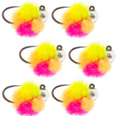 The Fly Fishing Place tungsten bead euro jig clown glow egg pattern attracts trout