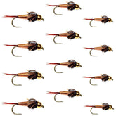 The Fly Fishing Place tungsten bead head Copper John fly set for deep-water trout fishing.