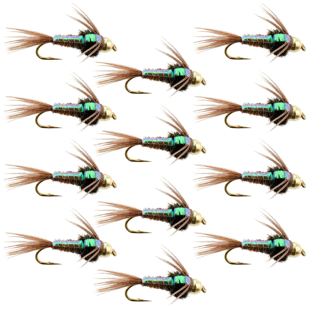 Close-up of Tungsten Bead Head Nymph Fly with Flashback Pheasant Tail