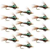 Close-up of Tungsten Bead Head Nymph Fly with Flashback Pheasant Tail