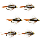 The Fly Fishing Place tungsten bead head Prince Nymph set of 6 flies size 14