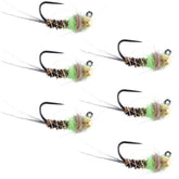 The Fly Fishing Place tungsten bead hot spot pheasant-tail jig chartreuse for deep-water presentation