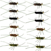 The Fly Fishing Place tungsten bead jigged Pats Rubber Legs Nymph assortment for trout