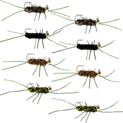 The Fly Fishing Place tungsten bead jigged Pats Rubber Legs Nymph for precise nymphing and solid sink rate.