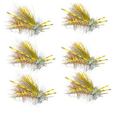 The Fly Fishing Place Yellow Crystal Stimulator with Rubber Legs ready for trout on calm water