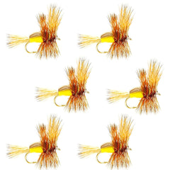 The Fly Fishing Place Yellow Humpy dry fly set for trout in streams