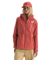 The North Face Alta Vista Rain Jacket front view in Mars Dust keeps you dry on city commutes.