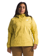 The North Face Antora jacket front view in Yellow Silt for all-weather protection.