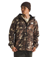 The North Face Antora Rain Hoodie front view shows latte prairie flowers print for everyday outdoor style