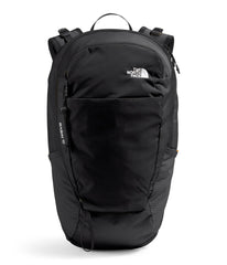 The North Face Basin 18L rain cover deployed for wet-weather hiking.