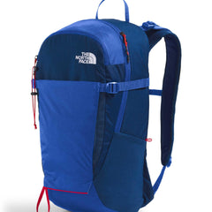 The North Face Basin 24L daypack pole attachment supports trekking staff on climbs.