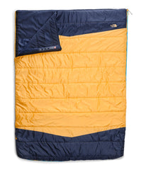 Dolomite 2P sleeping bag demonstrates a spacious rectangular layout for two campers.
