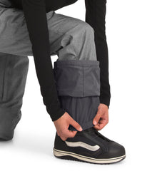 The North Face Freedom Insulated Pant kickpatch detail emphasizes durability for rough conditions.