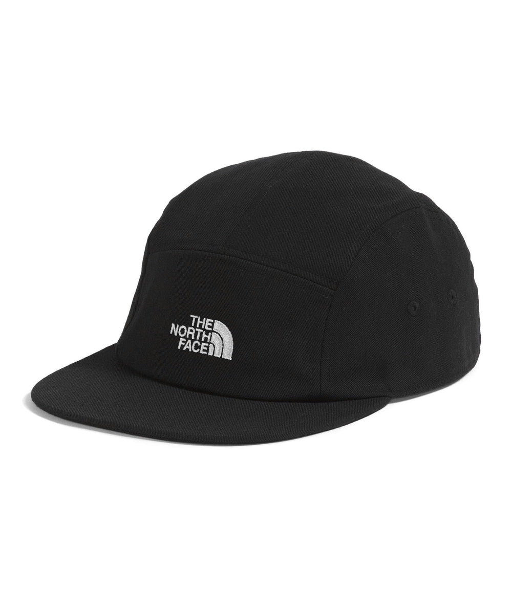 The North Face Norm Camp Hat front logo detail highlighting brand heritage and outdoor style.