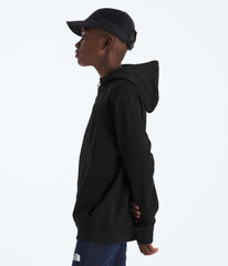 The North Face Teen TNF Performance Fleece full-zip hooded jacket back view shows sleek durable styling