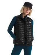 The North Face ThermoBall Vest front view shows lightweight warmth for city and trail