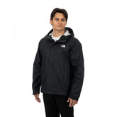The North Face Venture 2 jacket front view with waterproof hood for rainy commutes.