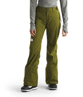 The North Face Women's Freedom Stretch Pant Forest Olive—front view with waterproof stretch for skiing.