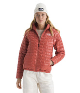 The North Face Thermoball Hooded Jacket Mars Dust front view showing wind resistance and warmth