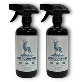 The Stink Solution Odorless Outdoorsman bottle pour for quick odor neutralization.